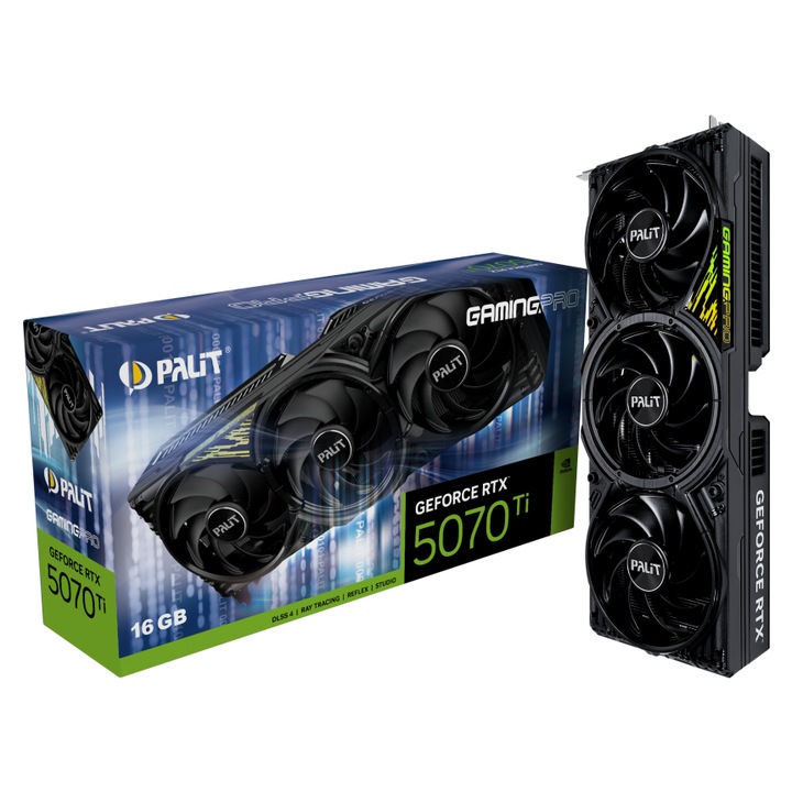 Видео карта PALIT GeForce RTX 5070 Ti GamingPro V1 16GB GDDR7 256 bit 4710562245486_3Y
