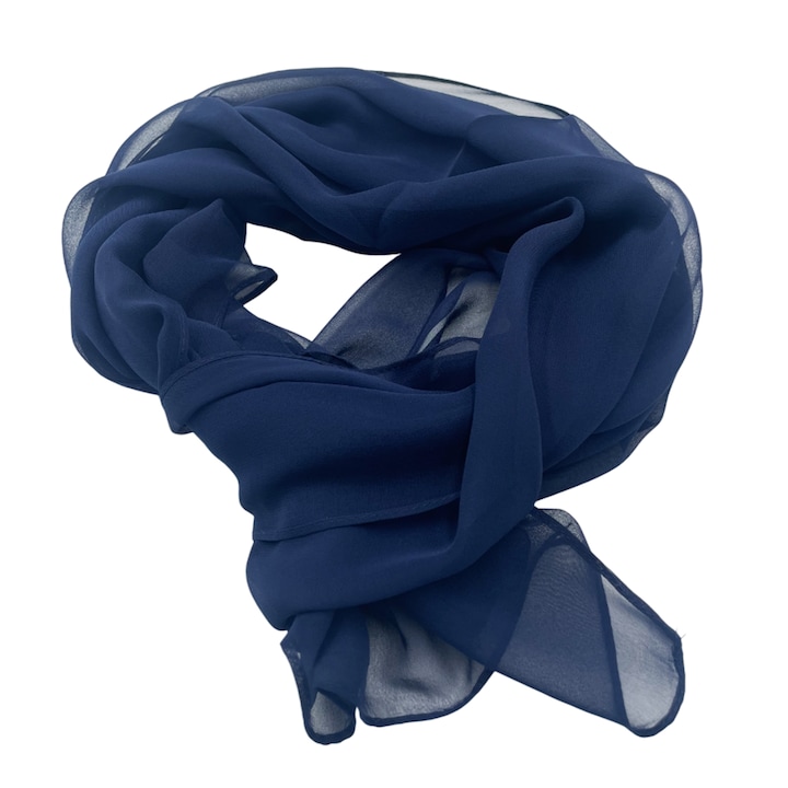 Esarfa uni de vara JOLEEN, Bleumarin, 50x160cm