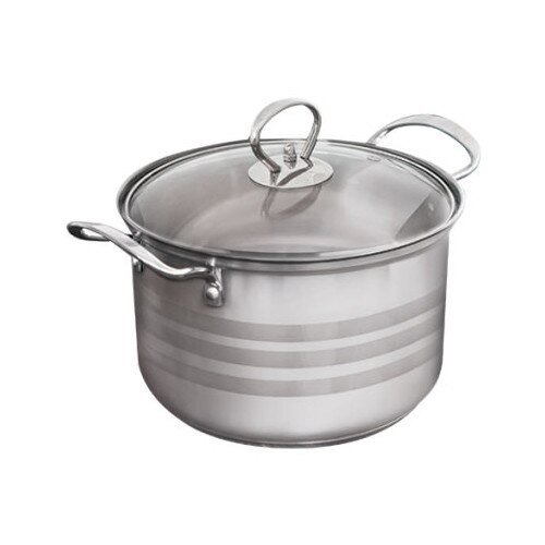 Cratita inox cu capac sticla VERDE 26cm