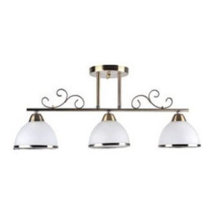 LC Electric Plus vas 3XE27 csillár, bronz/fehér