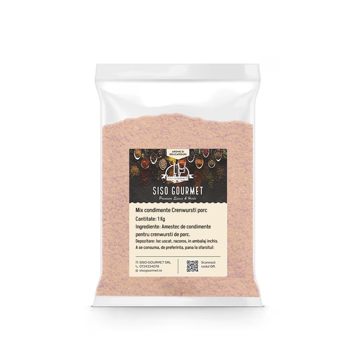 Mix condimente pentru Crenwursti de porc, 1 kg, Siso Gourmet