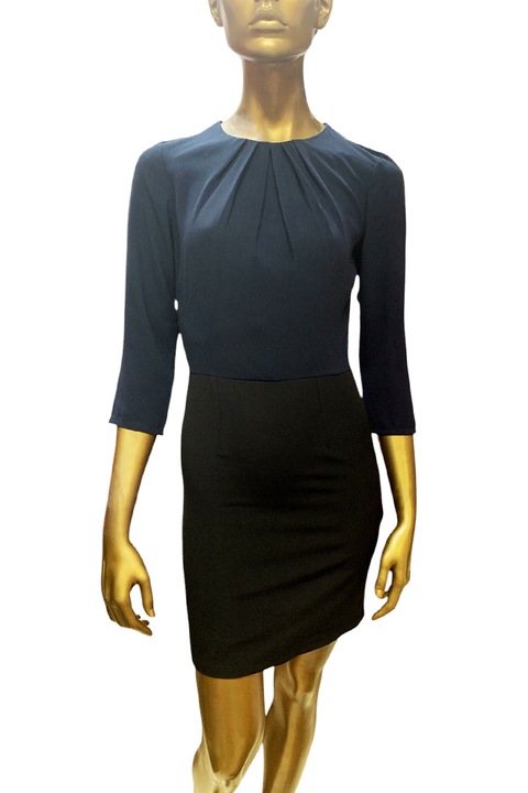 Rochie de damă ETAM R Malo, mâneci 3/4, decolteu oval, Albastru inchis | Negru