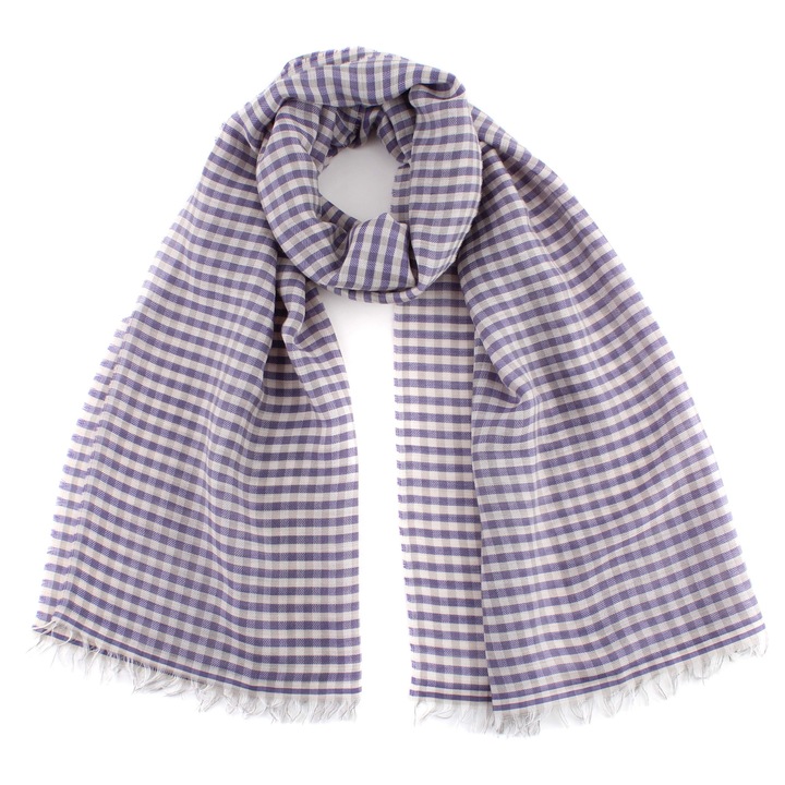 Esarfa din lana si bumbac Pulcra Eliza, 59x200 cm, Mov