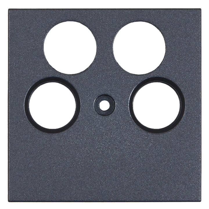 Insertie centrala pentru priza cvadrupla TV/SAT, Visio S55, antracit, CUBIC