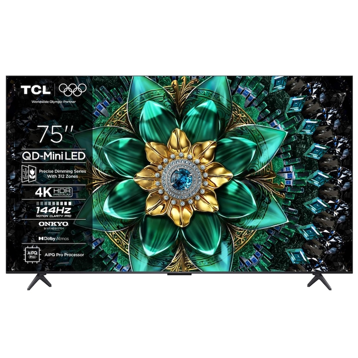 LED телевизор TCL Мини 190 см 75" 75Q6C, Ultra HD 4K, Smart TV, WiFi, CI+