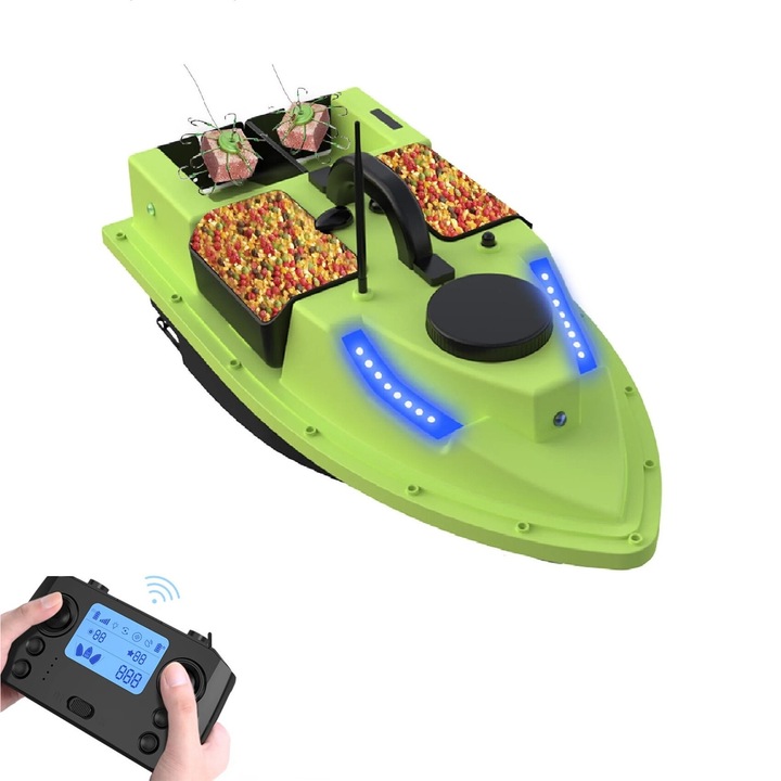 Лодка за захранка Flytec D19, GPS, 12000 mAh, сак за съхранение, жълта