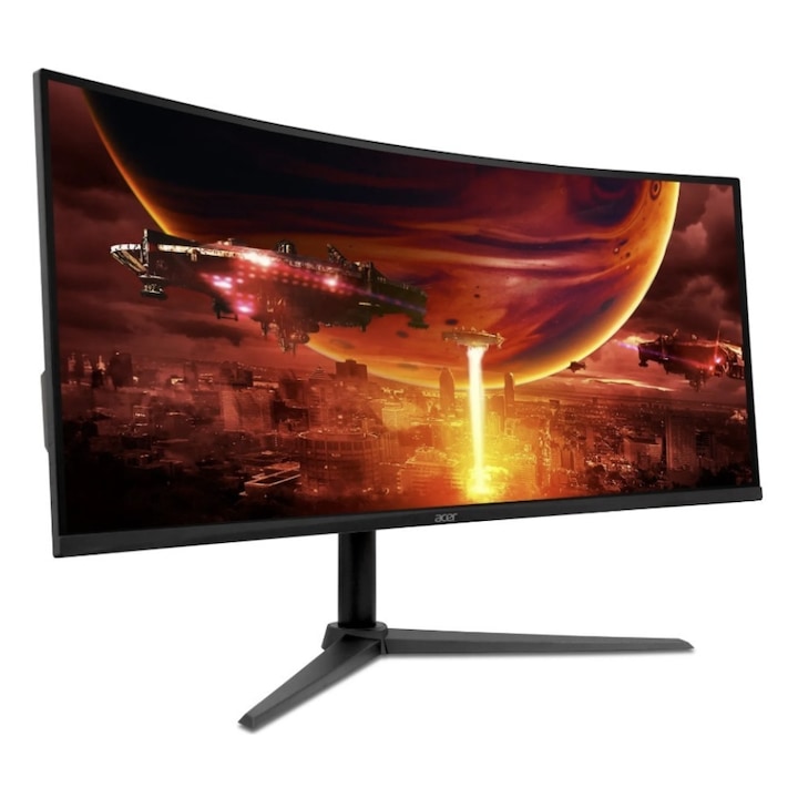 Acer 34" ED340CUS3BMIIPX VA LED gamer monitor, UWQHD 3440 x 1440, HDMI, DipslayPort, Ívelt képernyő, hangszórók, 180 Hz, 5 ms fekete
