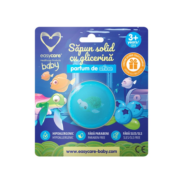 Sapun solid cu glicerina si jucarie pentru copii, parfum afine 100g