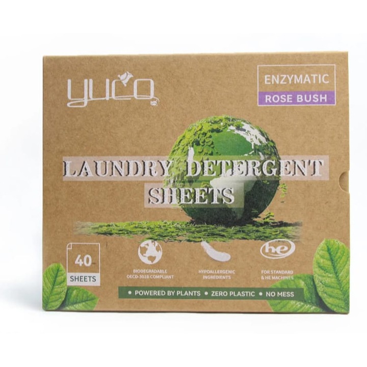 Detergent Rufe Inovator 40 Servetele = 80 Spalari, Tehnologie Solubila in 10 secunde, Fara Plastic, Parfum Personalizat, Parfum Trandafir Salbatic