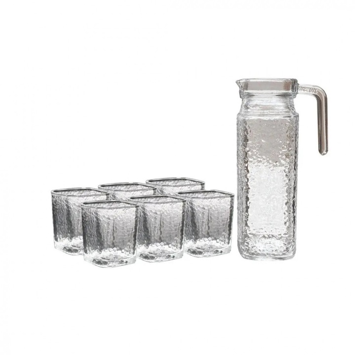 Set cana cu 6 pahare pentru apa, limonada sau diferite bauturi racoritoare