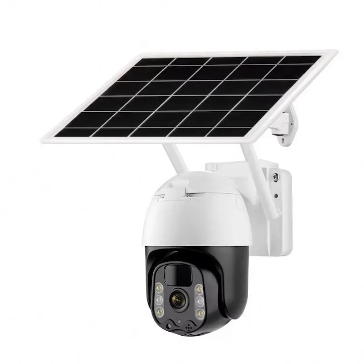 Соларна камера за видеонаблюдение 4G SIM карта, Full HD1080p, 3 MP, 10X увеличение, 9W соларен панел, IP 66, 350° изглед
