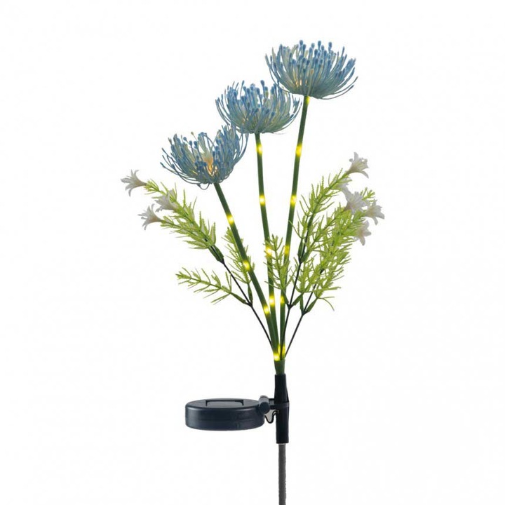 LED соларна лампа Lightex SANTE, 0.03W, 3000K, 10lm, IP44, AA Ni-MH 1.2V, 200mAh, Син