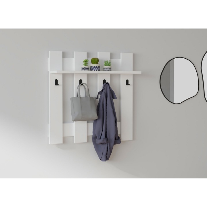 Elegáns Akasztó, Pure Craft, UnicUtil, 70 x 70 x 18 cm, Fehér