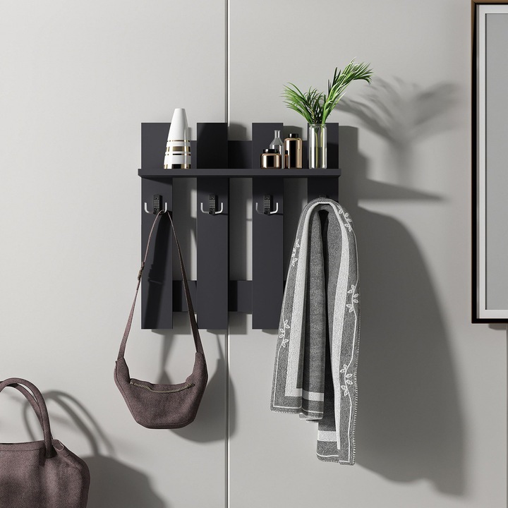 Fali polcok, Elegant Space, UnicUtil, 57 x 59 x 18 cm, Szürke