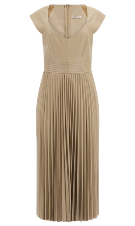 Дамска рокля Guess, Екокожа, Бежов, L INTL