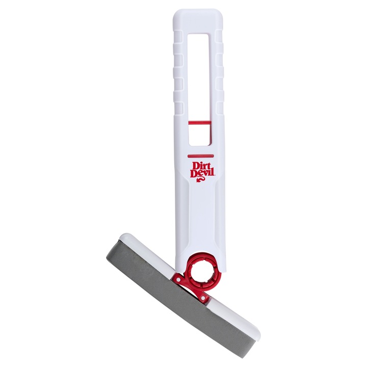 Mini mop, Dirt Devil, portabil, cap de maturare rotativ, stoarcere automata, utilizare atat pentru suprafete uscate, cat si umede, PVC, Alb/Rosu