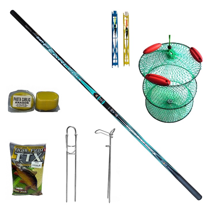 Set varga Pearl Pole 7 m, juvelnic, suport rabatabil, 2 linii, pasta carlig si nada