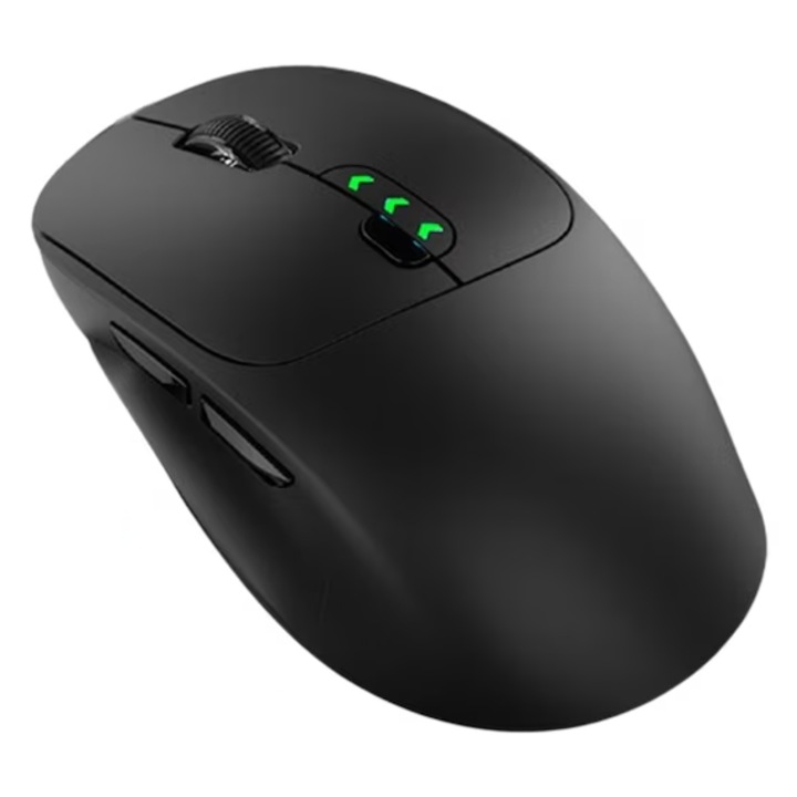 Mouse Wireless Bluetooth si 2.4GHZ, Nivelul bateriei vizibil, Silentios, Ergonomic, USB, Pentru laptop PC Mac, Negru