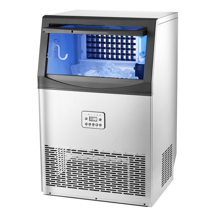 Masina profesionala de facut cuburi de gheata, Inox 40 kg/zi, capacitate de depozitare 15 kg, afisaj digital, Functie Auto-Curatare, 480 x 420 x 770 mm