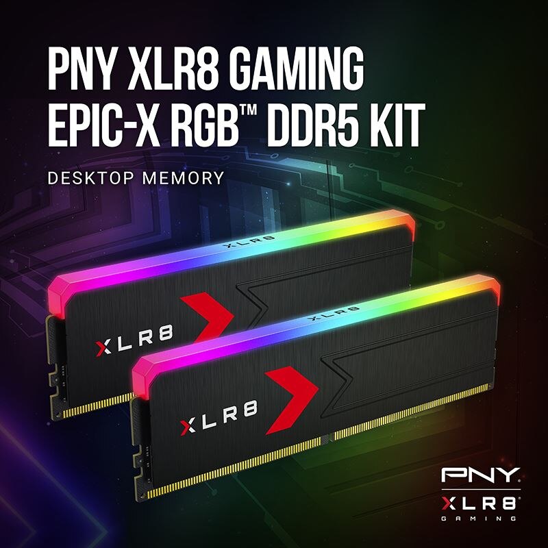 Memorii RAM PNY XLR8 RGB, 32GB 2x16, DDR5, 6000MHz, CL36, AMD EXPO