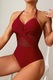 Costum de baie, o piesa, model foarte elegant, spate gol si chilot decupaj clasic croi ingust, tematica royal summer, EFAYN, Rosu inchis