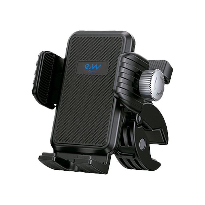 Suport telefon mobil pentru trotineta/bicicleta, EWS005, sistem anti-vibratii, aluminiu, 11x8x8cm