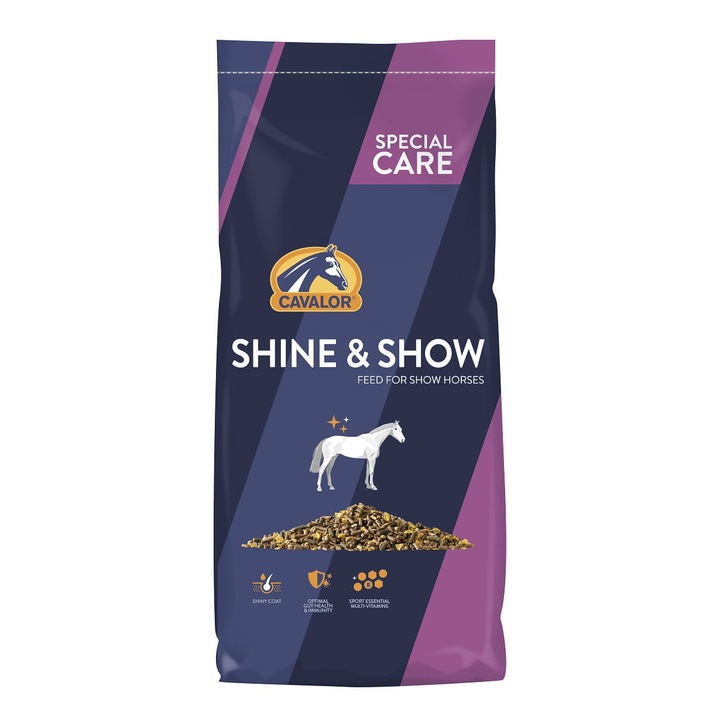 Cavalor Shine & Show Lótáp, 20kg, sportkeverék, természetes zsírokkal