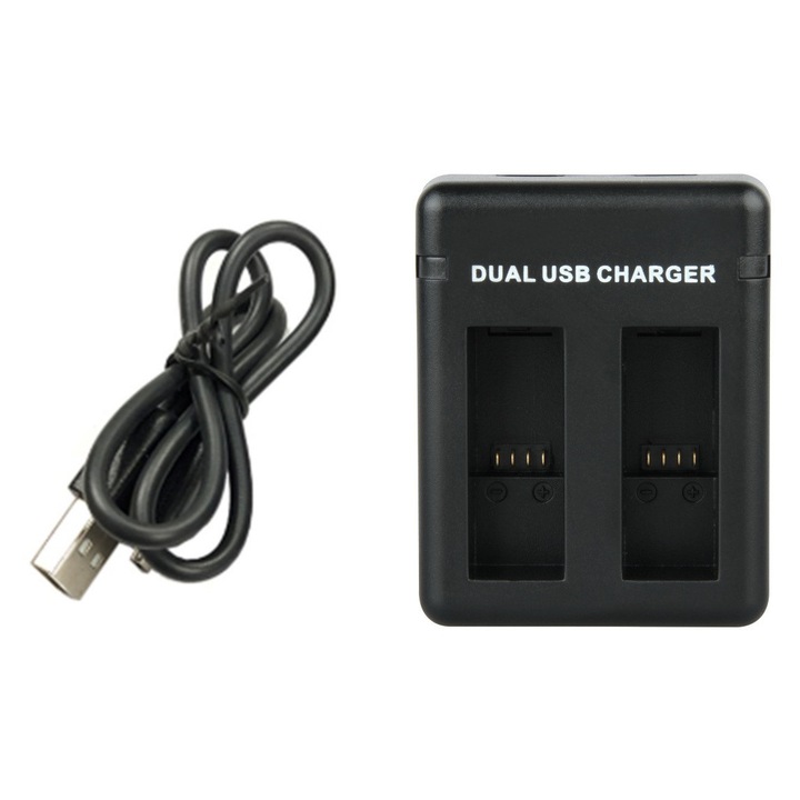 Зарядно с два слота за GoPro Hero 9, Hero 10, Hero 11, Hero 12, черно