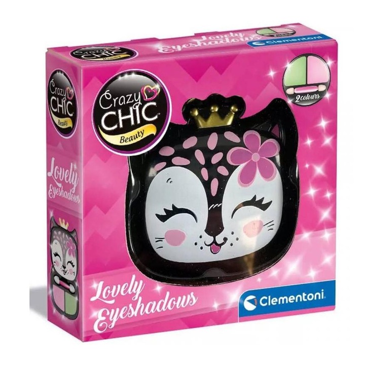 Clementoni 5188383 Crazy Chic: Szemhéjfesték párduc alakú tárolóban - Clementoni