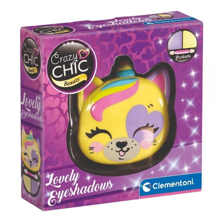 Clementoni 5188390 Crazy Chic: Szemhéjfesték és applikátor tigris alakú tárolóban - Clementoni