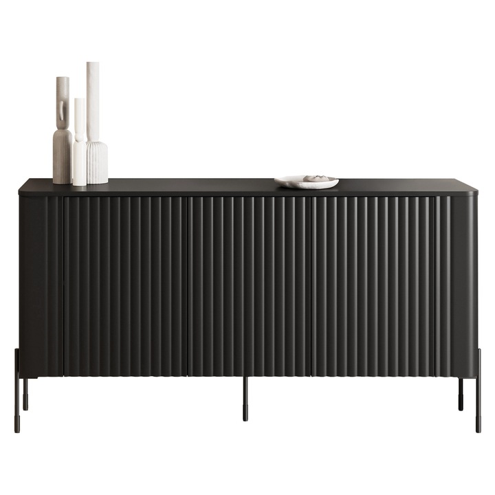 Comoda living Wompor 150, MIRJAN 24, negru, 40x150x80 cm