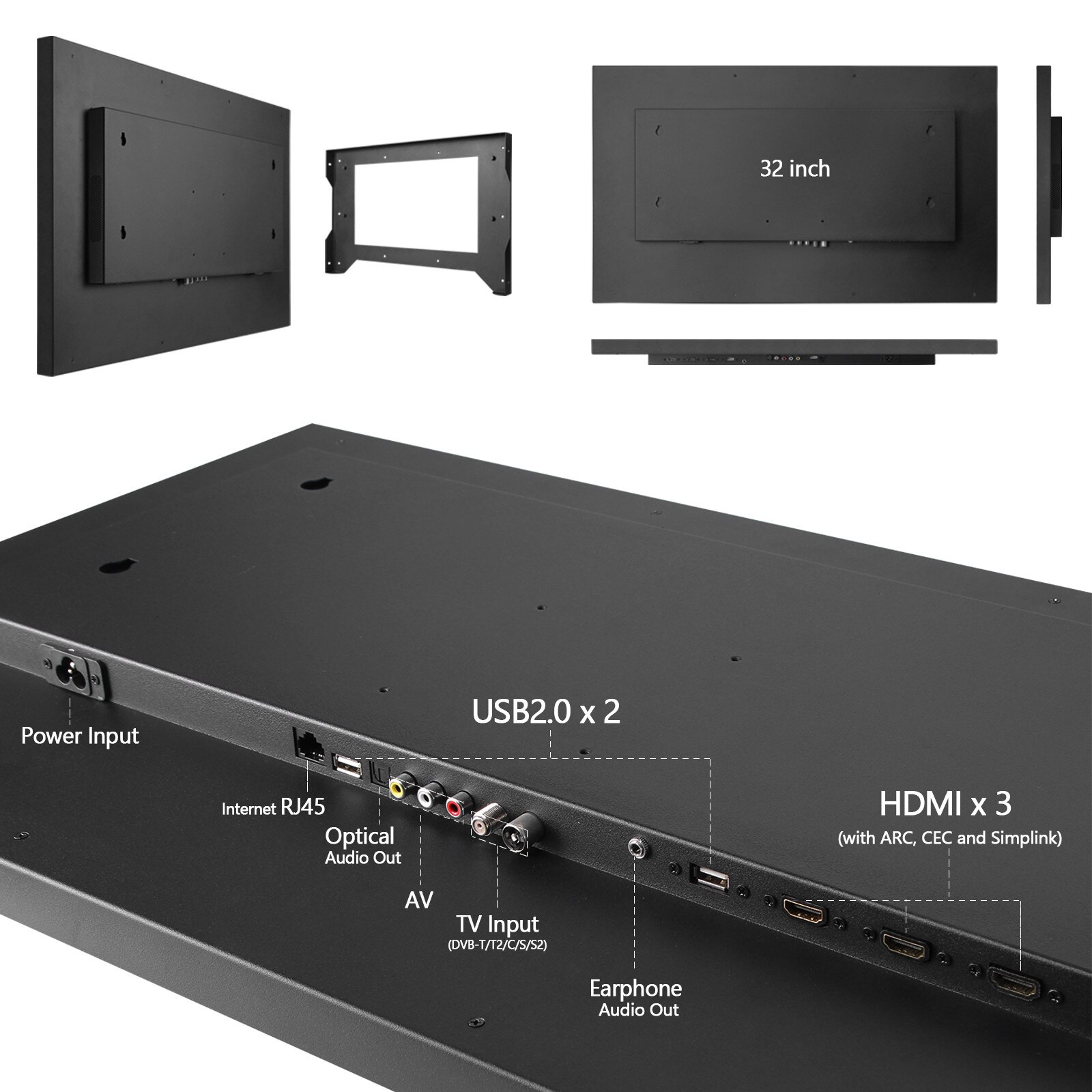 Televizor Smart Soulaca 32 inch 4K UHD, impermeabil, cu Alexa integrata, panou oglinda, 81.2cm