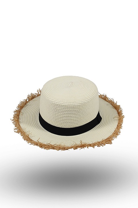 Palarie paie franjuri plp culoare - alb