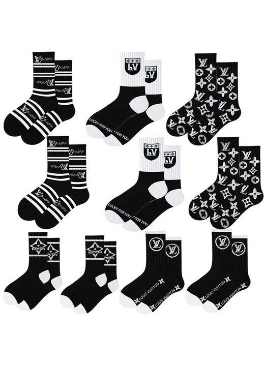 Sosete de lux la moda, sosete cu dungi albe si negre, universal pentru barbati si femei, universal sosete de o marime