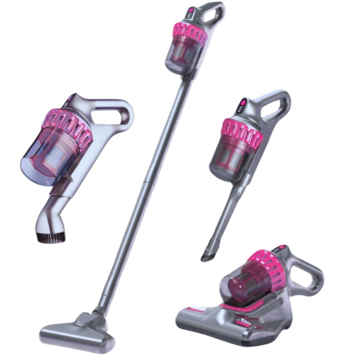 Macvi® 4 в 1 безжична вертикална прахосмукачка за акари 100 W, капацитет 280 мл, HEPA филтрация, 3 нива на мощност, без торба, идеална за подове и матраци