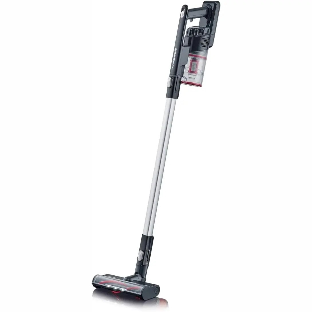 Aspirator vertical si de mana fara sac Severin, S7966, 2in1, pentru toate suprafetele/ masina, reincarcabil, iluminare LED, autonomie 40 min, capacitate colectare praf 550 ml, duza spatii inguste, potrivit si pentru masina, negru
