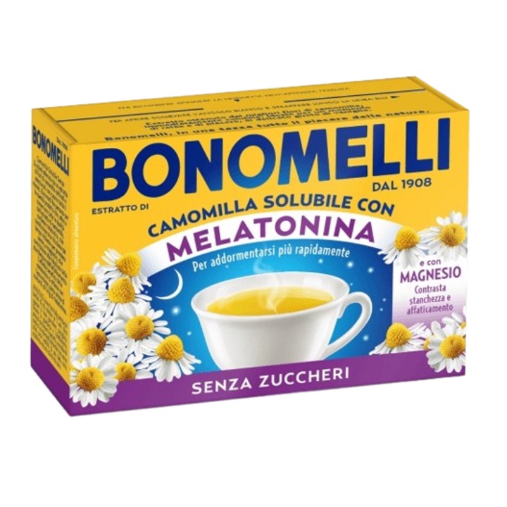 Kamillatea melatoninnal és oldható magnéziummal, cukormentes, Bonomelli, 72g