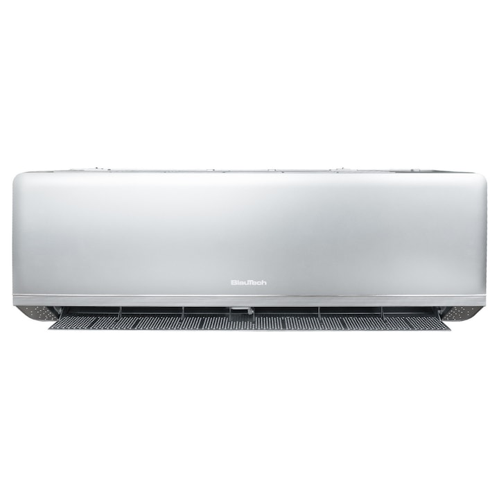 Aparat aer conditionat inverter split, 12000 BTU, A+++, gri, WiFi, cu micropori, racire-incalzire, dezumidificare, lumina UVC, silentios, design elegant, BlauTech Premium Plus