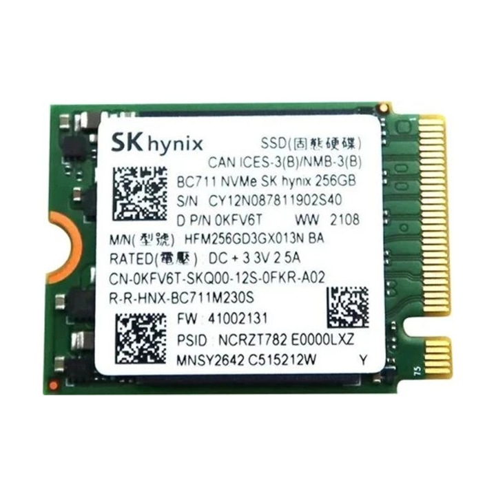 SSD диск, SK Hynix, SSD, M.2, 256GB, скорост на четене 2850 MB/s, 1400MB/s, NVMe, TLC, 2.23 мм