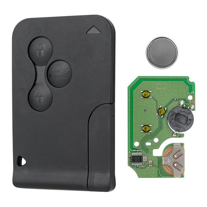 Komplett távirányítós autókulcs Renault Megane 2 Scenic Clio 2003--2008-hoz 3 gombos 433Mhz + PCF7947 (ID46) Chip