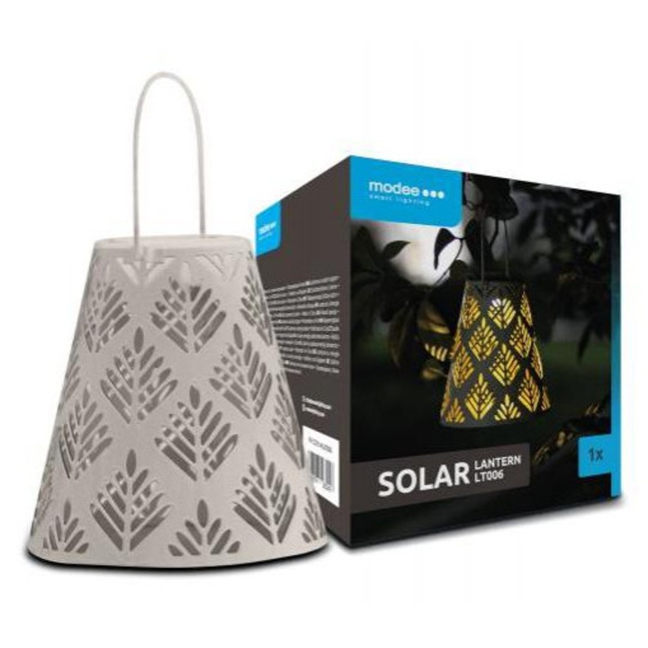 Nestix 4563248 LED lámpatest, asztali lámpás, napelemes, akasztós, 16.5 cm, meleg fehér, IP44, Modee