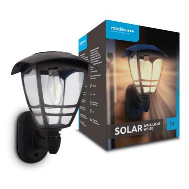 Nestix 4563347 LED lámpatest, fali, napelemes, filament, meleg fehér, IP44, Modee