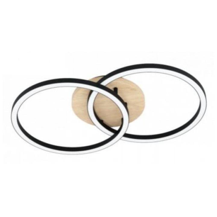 EGLO 9996765 LED panel, falon kívüli, 4x8W, CCT, dimmelhető, 58 x 35 cm, kerek, fa, EGLO Connect.Z, Zigbee, LOMALTAS-Z, 99676