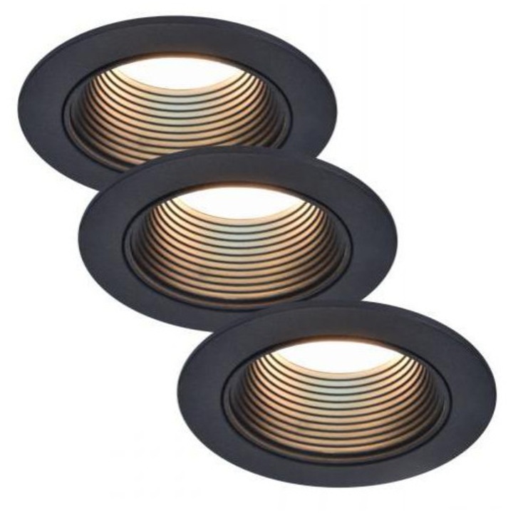 Lutec 2000787 LED lámpatest, 3db-os spot szett, GU10, RGB, CCT, dimmelhető, süllyesztett, kerek, fekete, 4.7W, LUTEC CONNECT, ALTUM