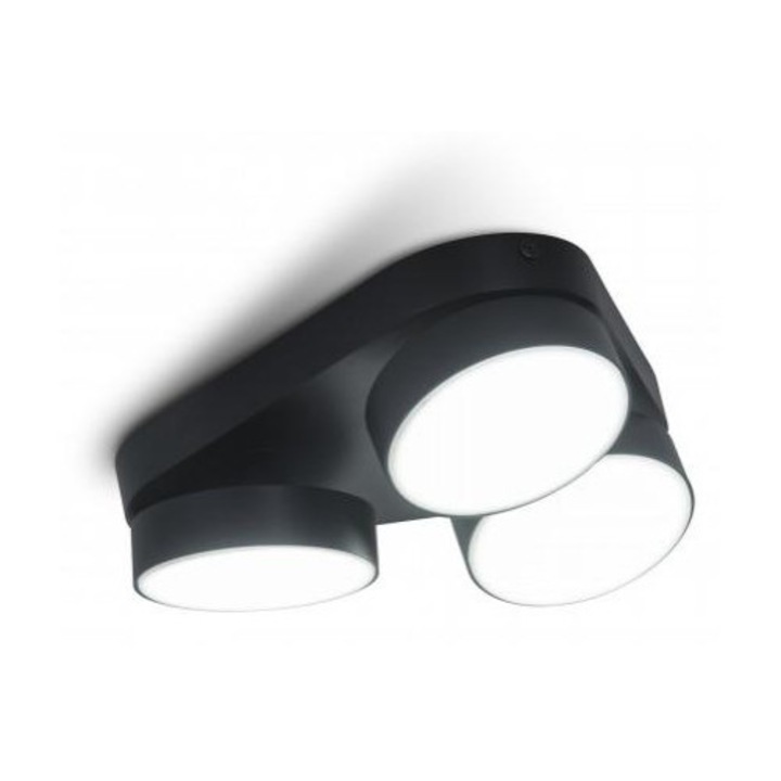 Lutec 12000985 LED lámpatest, 3 x spot, billenthető, 24W, CCT, dimmelhető, fekete, LUTEC CONNECT, STANOS