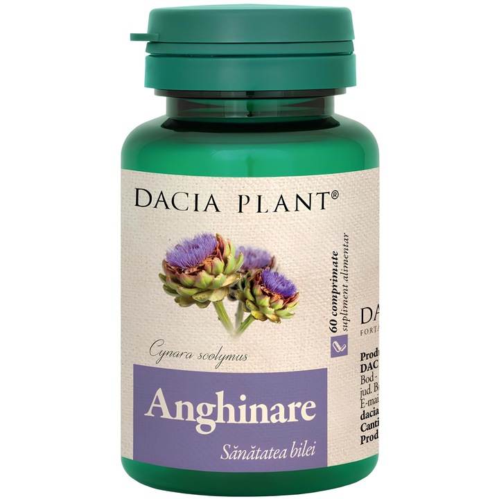 Anghinare (Cynara scolymus) 300mg, "Sanatatea bilei si a ficatului", 60cp, Laboratoarele Dacia Plant