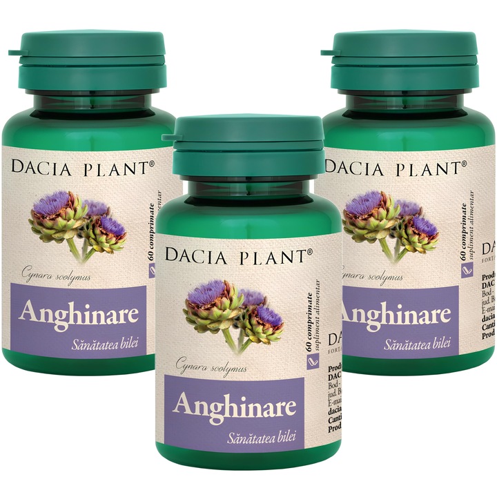 Pachet Anghinare (Cynara scolymus) 300mg, "Sanatatea bilei si a ficatului", 3x60cp, Laboratoarele Dacia Plant