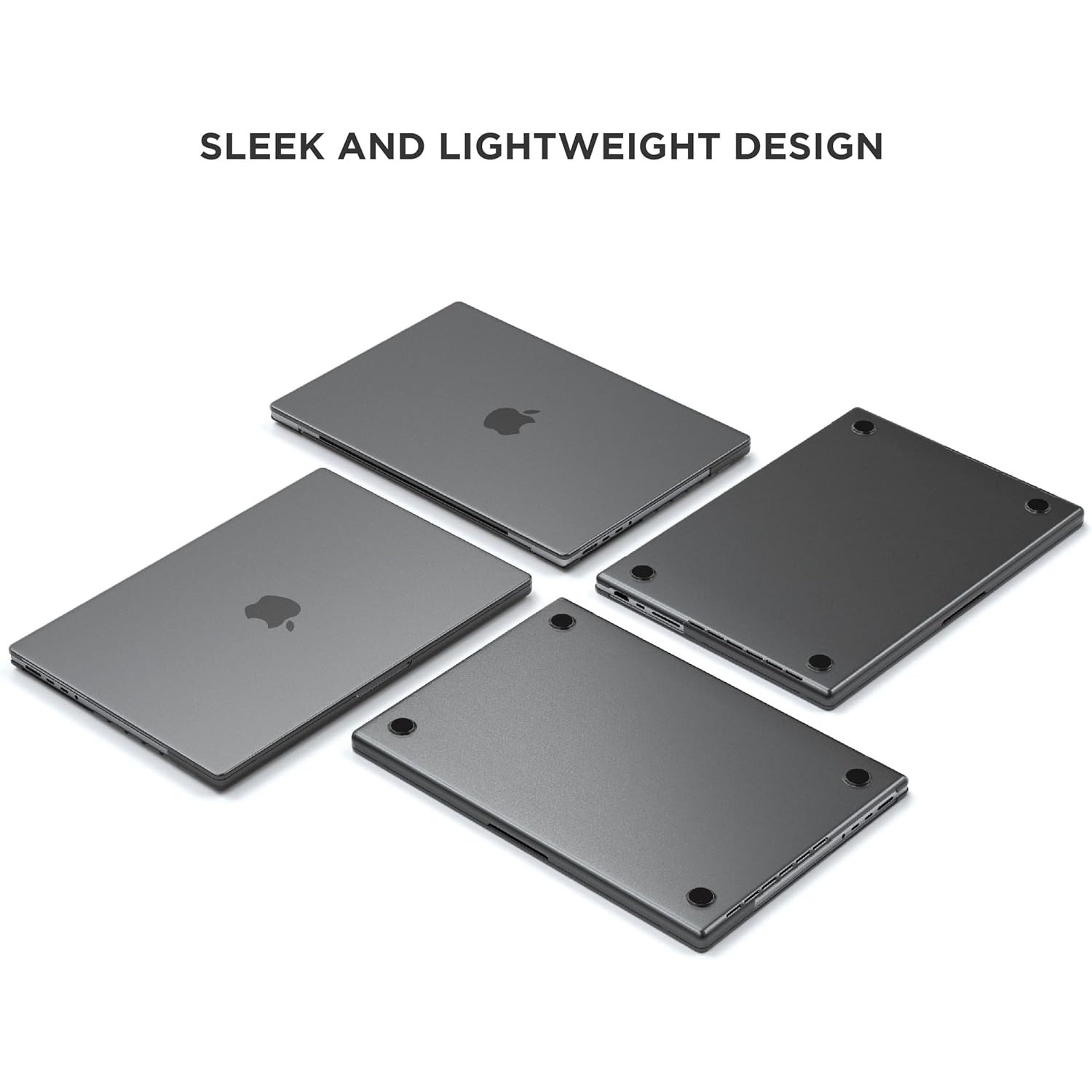 Carcasa Hard Shell pentru MacBook Air 13 (2022/2023/2024/2025) M Series(M4/M3/M2) (A2681/A3113/A3240), Husa & Protectie MacBook, Frost negru mat