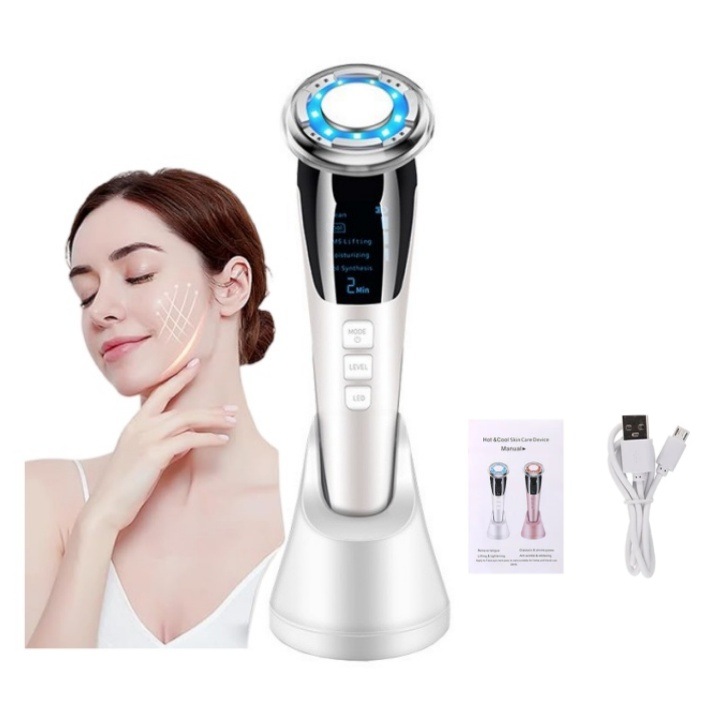 Професионален инструмент за грижа за лицето и красота, почистване на пори, избелване, премахване на бръчки, лифтинг, масаж на лице, премахване на акне, ексфолиация, регенерация на кожата, LED терапия