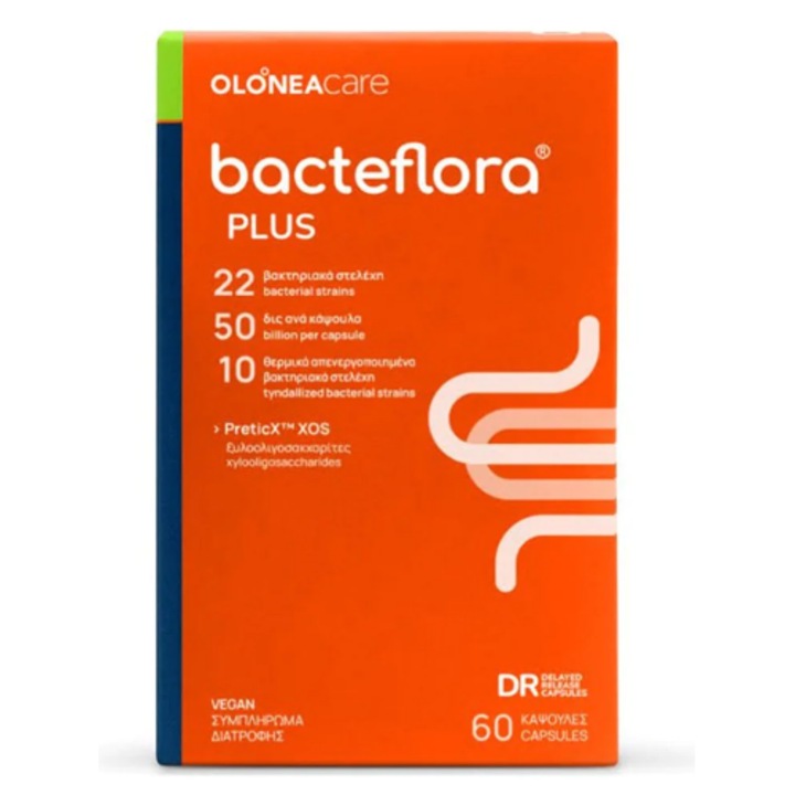 Capsule probiotice, Olonea Bacteflora Plus, 60 capsule, fara lactoza, fara gluten
